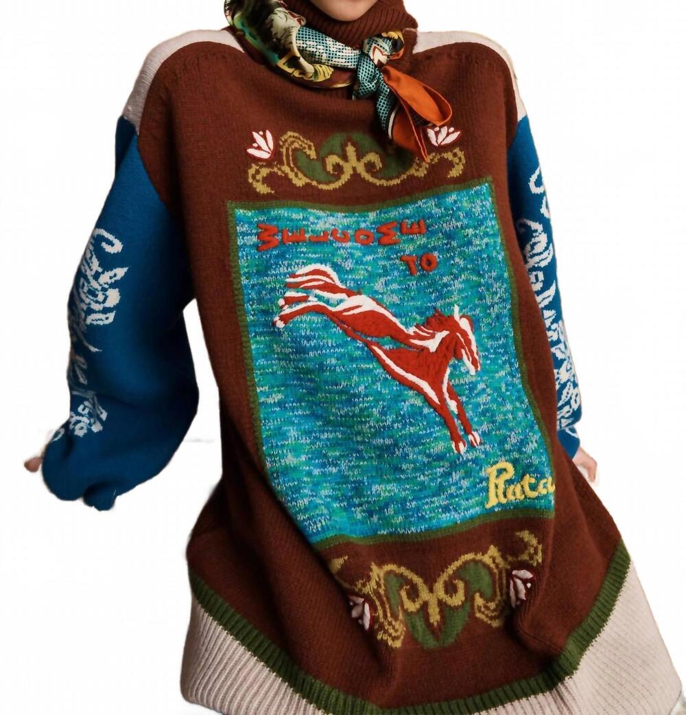 NEW ALEMAIS lasso patchwork sweater in multi